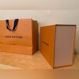 Louis Vuitton box and shopping bag
